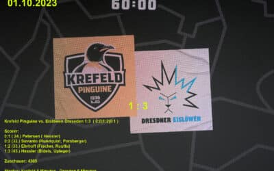 Krefeld Pinguine vs. Eislöwen Dresden 01.10.2023