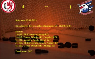 Düsseldorfer EG vs. Adler Mannheim 22.10.2023