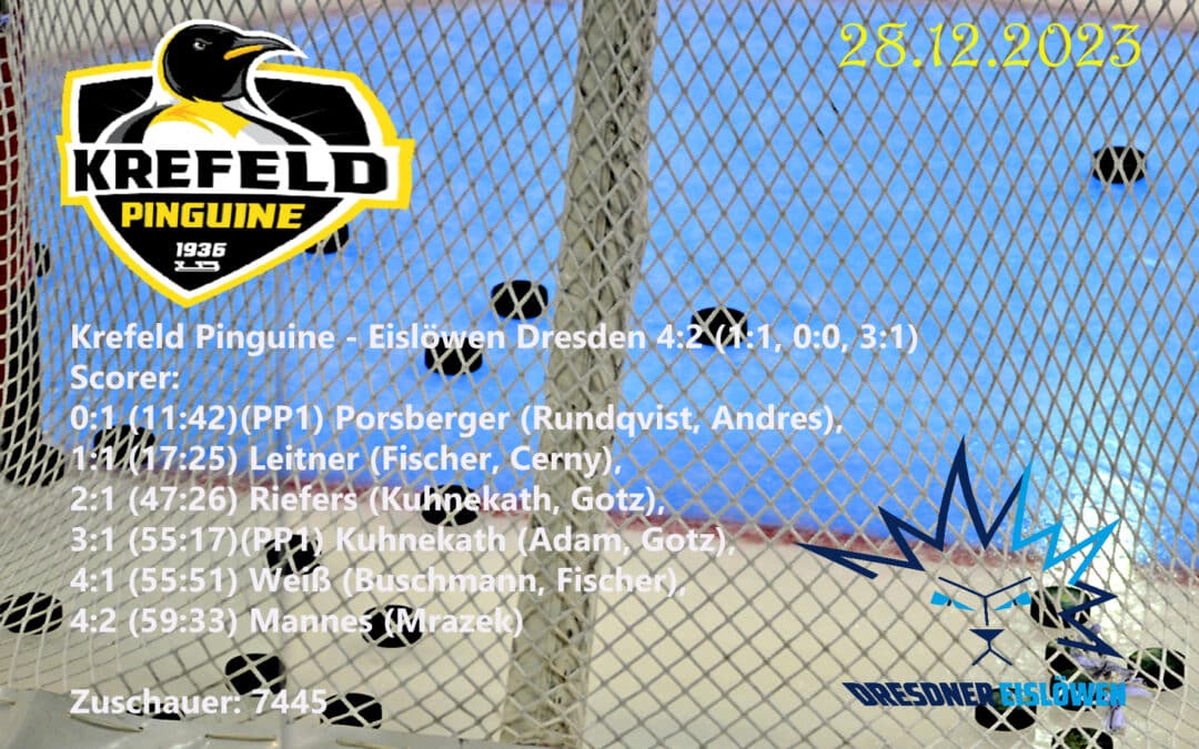 Krefeld Pinguine vs. Eislöwen Dresden 28.12.2023